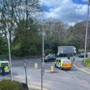 Police close to the Dunkenhalgh Hotel