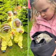 Children beekeeping and caring for animals at Evergreen Forest Nursery