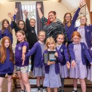 St Mary’s RC Primary School celebrate winning  a Music Mark from Lancashire Music Service