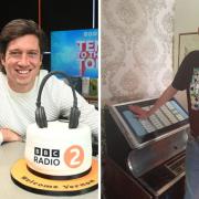 Andrew Robinson (right) scored a perfect score on a radio quiz show hosted by Vernon Kay (left)