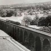 Last train crossing Whalley Arches, 1962
