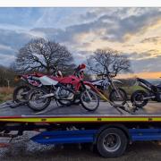 Four bikes were seized by police after their riders were caught in the protected area at Rivington