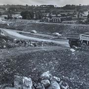 Roundabout construction near the Petre Arms, Langho, 1970