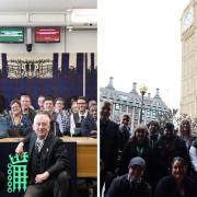 Disabled and autistic young people descend on parliament with Lancs MP, Sir Lindsay Hoyle (middle of left photo)