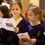 Children from the Redeemer School in Blackburn, enjoy the Big Spring Sing