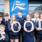 Headteacher Natalie Lewis with pupils after their 'Good' Ofsted
