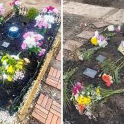 A family has spoken out after memorial pots and other items were removed from their father's grave.