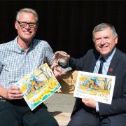 Lancashire Artist of the Year 2023 winner Martin Williamson (left) with County Councillor Peter Buckley