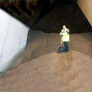BE PREPARED Duncan Reeve with rock salt supplies at Burnley’s Heasandford Council Depot