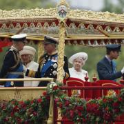 The Royal family on their barge