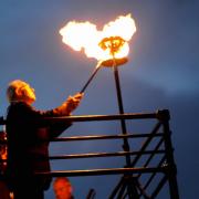 The beacon is lit at Clitheroe Castle