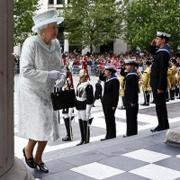 The Queen arrives at St Paul's Cathedral for this morning's celebration service