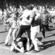 Celebrations after Burnley beat Leyton Orient