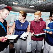 Young people at the apprenticeship fair
