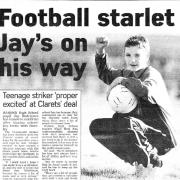 A young Jay Rodriguez, then 15, celebrates signing schoolboy forms with Burnley in 2005