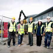 From left, joinery supervisor Colin Redgrave, Markin Kingthong, operational estates manager Duncan Hodgkinson, Calico’s skills and enterprise co-ordinatorJane Smith, Callum Palmer, and Kier project manager Rick Smeaton