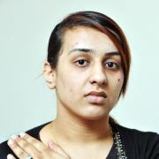Aisha Iqbal shows off her injuries