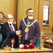 Abdul Piracha with Blackburn Mayor Salim Mulla