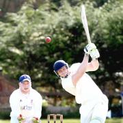Daniel Metcalf launches a huge six on his way to his 100 for Oswaldtwistle Immanuel Picture: KIPAX