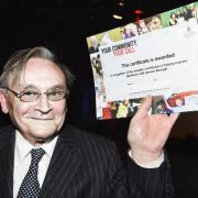 Delighted Peter Leyden, 78, of Blackburn, with his certificate