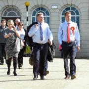 WALKABOUT: Ed Balls, Labour Shadow Chancellor, visits Darwen market with Will Straw
