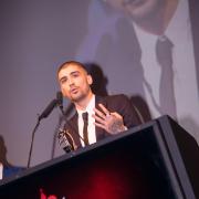 SPEECH: Zayn Malik on stage – it was the first time he had attended an event since his split form One Direction