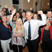 Labour's Graham Jones celebrates his victory