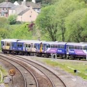 BIG MOMENT: The first train from Manchester Victoria enters the Todmorden Curve en route to Burnley