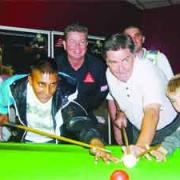 RIGHT ON CUE: Cliff Thorburn at Cue Masters Snooker Club in Accrington