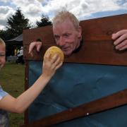 Weir Fete in aid of Kidney Research held on Sunday July 23 2017.Eight years old Tom Gansler wetting Counc Jimmy Eaton.