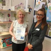 Anne Kershaw, of Laneshaw Bridge Primary School and Jodie Ollerton, primary recruitment consultant for Hays Education