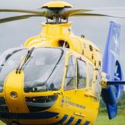 A young horse rider was airlifted to hospital by North West Air Ambulance Service after falling from their horse