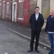 Cllr Damian Talbot (left) and his ward colleague Cllr Jim Smith in the Griffin regeneration area in March.