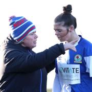Rovers Ladies boss Gemma Donnelly with Tash Flint