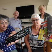 Showley Court, Salesbury residents not at all happy as they unable to play dvd's from left Peggy Sherbourne, Brian Martin, June Mercer, Joan Wood