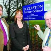 FAMILY MATTERS: County Councillor Alan Whittaker at Eccleston Primary with fellow governor Roy Moore and headteacher Liz Fletcher