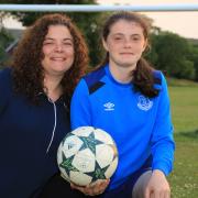Lisa Bloor and her daughter Abby Clarke, 14, who plays for Everton.