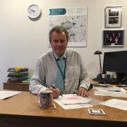 Cllr Geoff Driver in his office at County Hall.