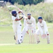 Enfield professional Shash Pussegolla top scored with 38 to move past the 500 run mark for the season Picture: KIPAX