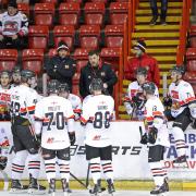Match action from Blackburn Hawks against Solihull Barons
