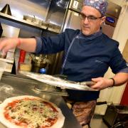 Antonio Vetrano of Mondello's, Crawshawbooth with their winning pizza