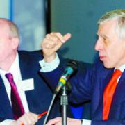 MAKING A POINT: Blackburn MP Jack Straw,  the Secretary of State for Justice, with, far left, John Davies, project manager for the Lancashire Partnership for Road Safety, and Lancashire Telegraph editor Kevin Young