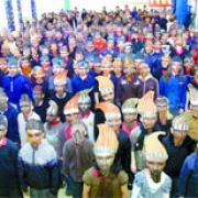 MASK TASK: Children at Lammack County Primary School, Blackburn, have taken part in a three-day art workshop making masks to imitate the Terracotta Army
