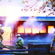 BLAZE: The Mowbray Centre during the blaze