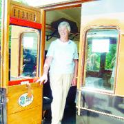 I’M HOME AGAIN! Enid Lister aboard the restored carriage which used to be her home.