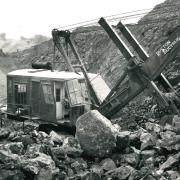 A digger hard at work during the construction of the bypass in 1969