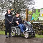 Gisburn Forest Hub staff with a Tramper buggy