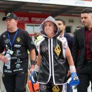 Lisa Whiteside makes her way to the ring for her professional debut. Picture: Chris Roberts