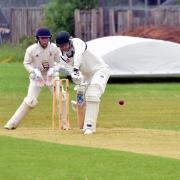 Dechlan Bailey batting during the match between Brinscall CC and Whalley CC.