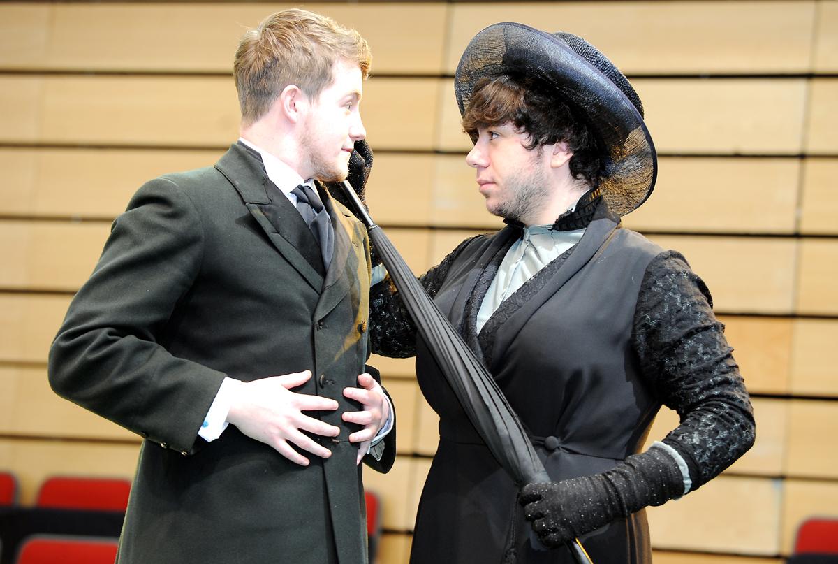 Dress rehearsal for "The Importance of Being Earnest",  by Thomas Whitam Sixth Form, Burnley Campus. 